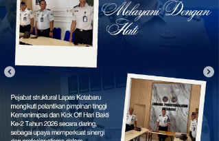 Perkuat Semangat Pengabdian, Lapas Kotabaru Ikuti Pelantikan dan Kick Off Hari Bakti Kemenimipas Secara Daring